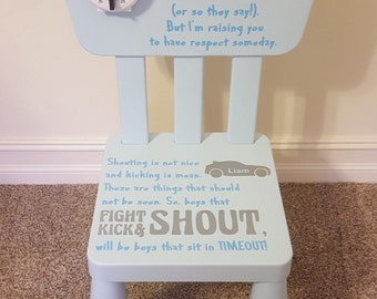 Time Out Chair - Boys - Personalized - Children - Timeout Chair