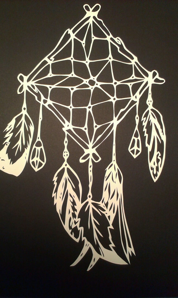 Dream catcher papercut template stikers