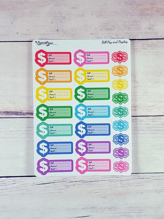 Bill Pay and Payday Planner Stickers by PaperFocus on Etsy
