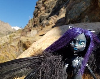 OOAK Monster High Repaint (Art Doll Only) Zara the Winged Cat Warrior