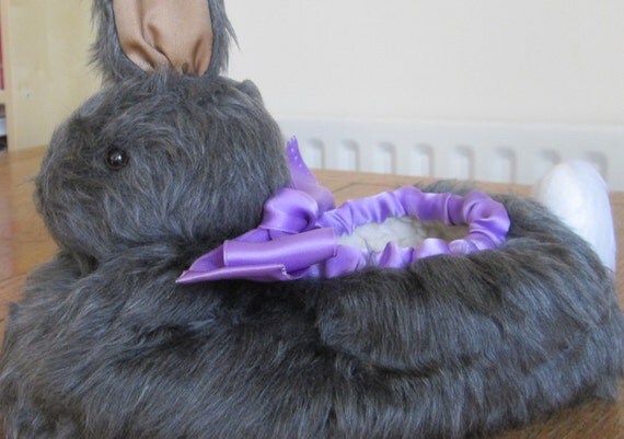 grey rabbit slipper silver fox plush footwear by grey rabbit slipper silver fox plush footwear by