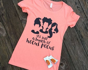 Hocus Pocus Shirt in Light Orange - It's Just a Bunch of Hocus Pocus Witch Shirt - Sanderson Sisters Shirt - Halloween Shirt