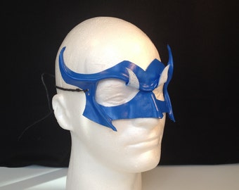 Blue Mardi Gras Mask Festival Blue Mask Horned Mask Mardi Gras Costume Halloween Mask Blue Devil Carnival Mask Masquerade Cosplay Bird Mask