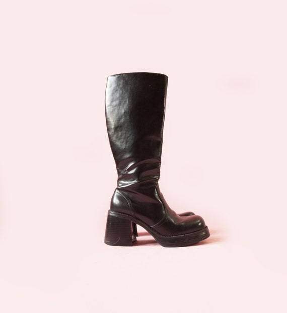 90s knee high platform boots