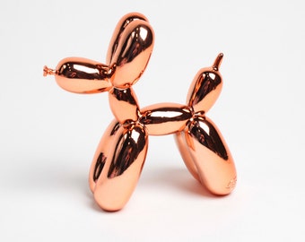 The Balloon Dog - Metallic Orange Table Top Balloon Dog Decoration - Kids Room Decor Animal Statue -Faux Taxidermy Circus Balloon Animals
