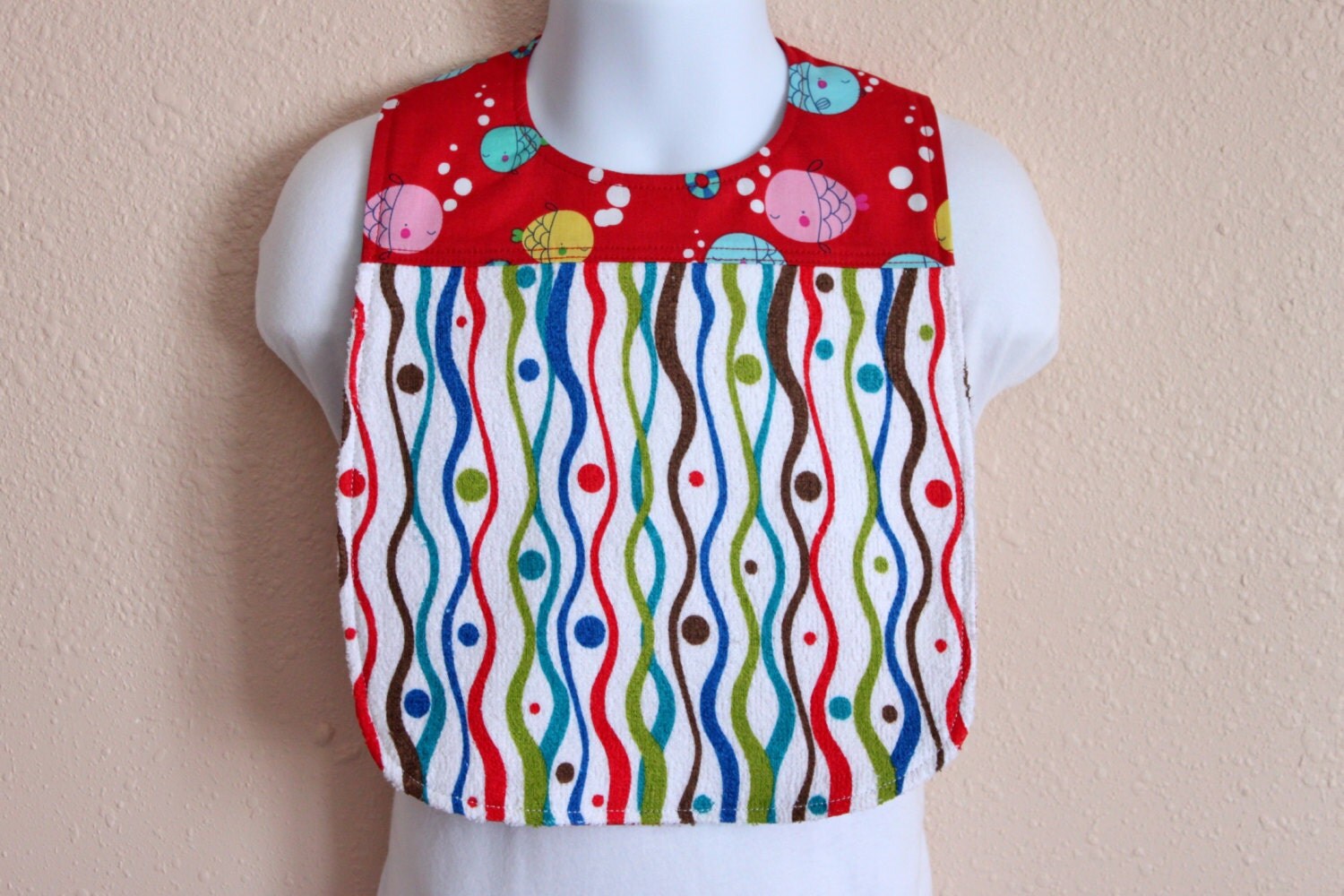 Towel Bib set of 2 Baby Bib Toddler Bib Drool Bib by LittleTnT