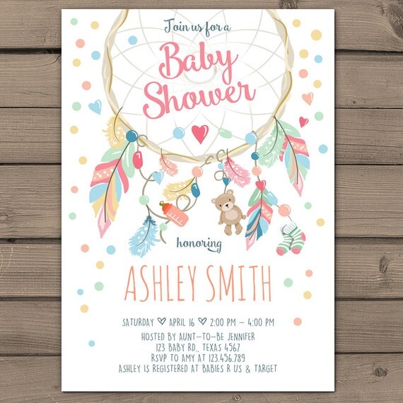 Dream Catcher Baby Shower Invitations 10