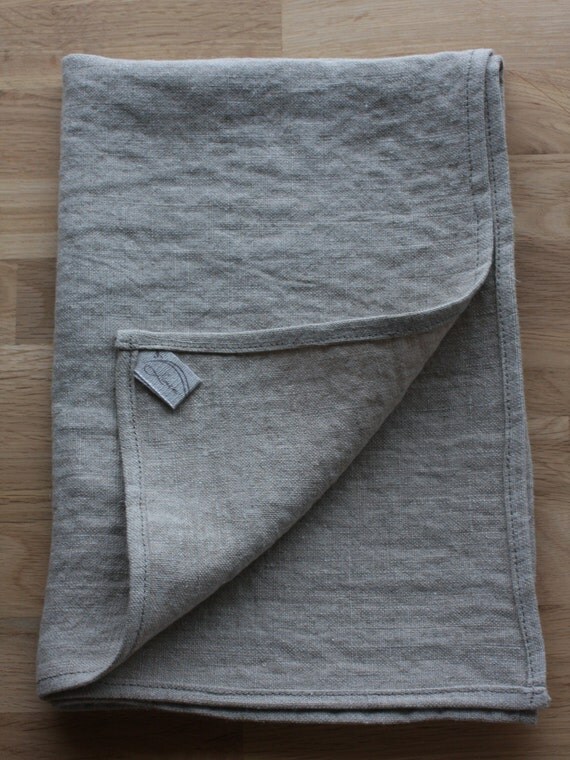 Stonewashed Linen Baby Blanket Natural Linen Throw by LinenAround
