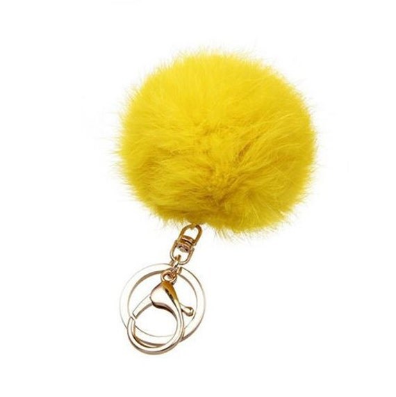 fur keychain pom pom yellow Pom Pom Fur Luxury Yellow by Fur Keychain Ideal Ball