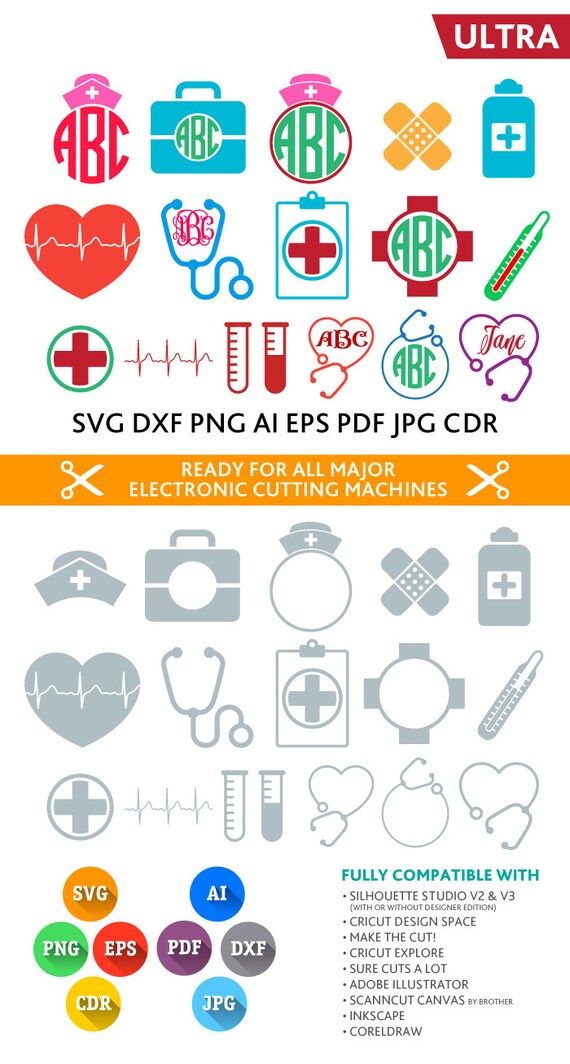 Download Nurse SVG Files Nurse Monogram Svg Nurse Design by PremiumSVG