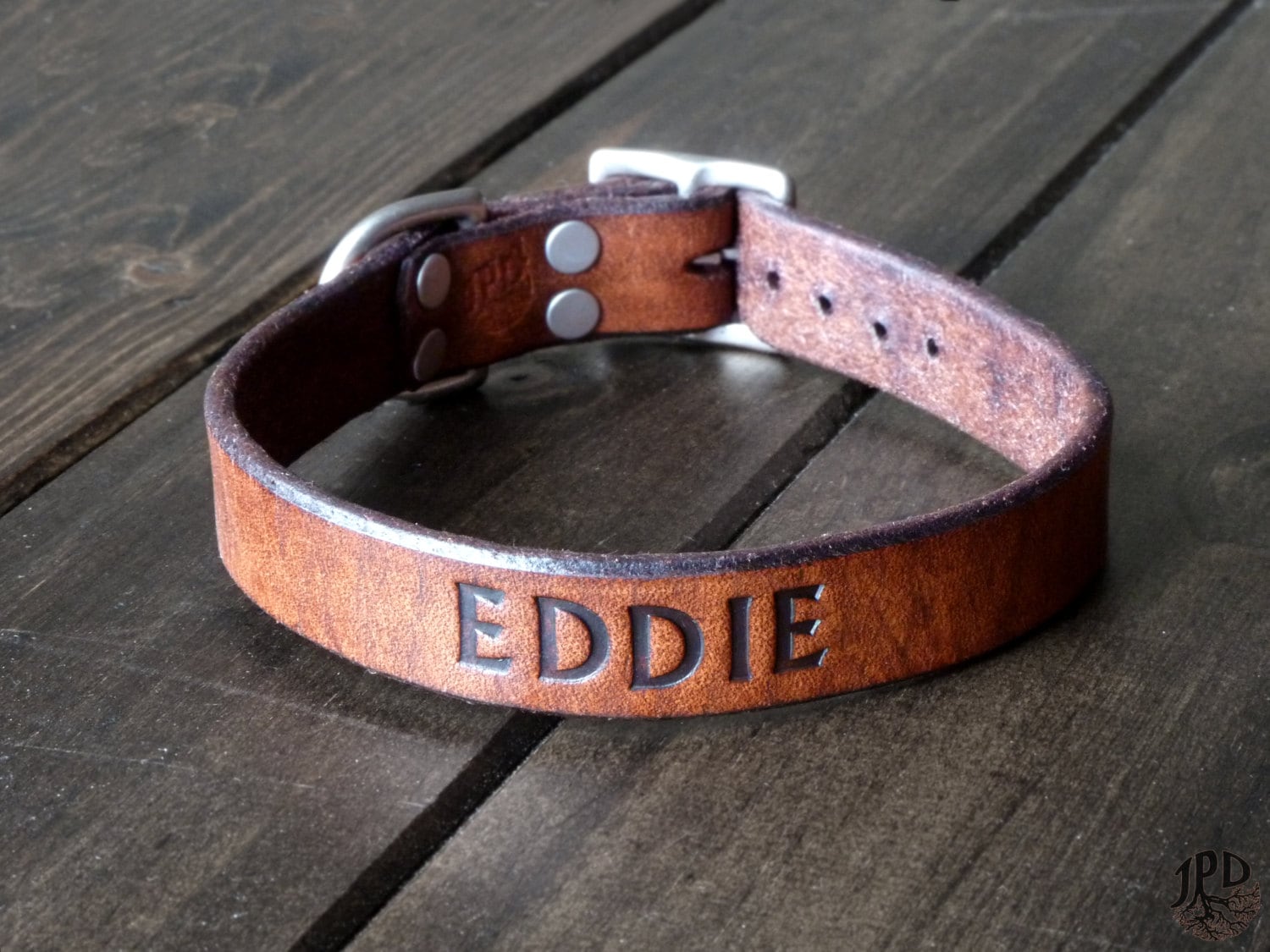 Leather Dog Collar Custom Dog Collar 1 Personalized by JPDco