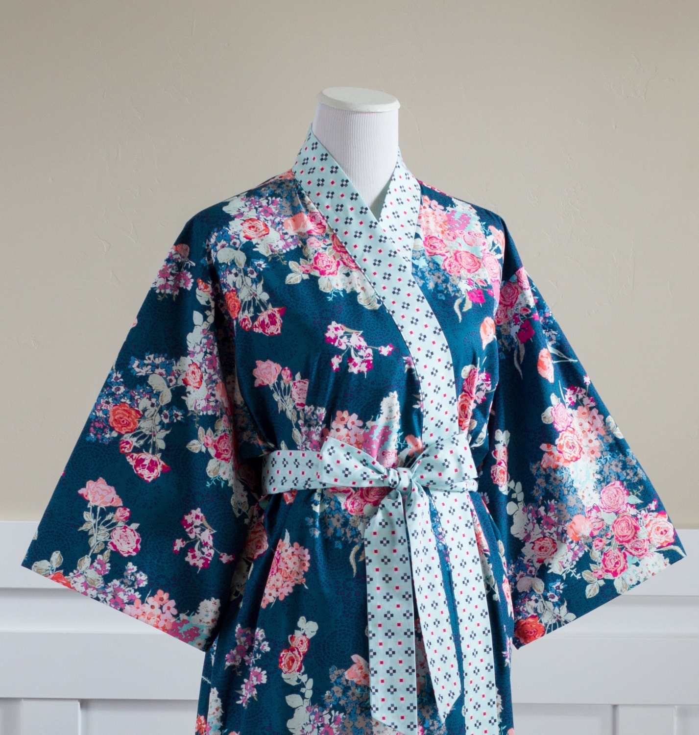 Kimono Robe Womens long robe Yukata Bathrobe Hospital
