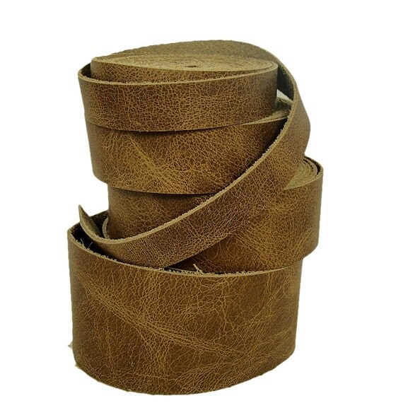 1 Wide Genuine Distressed Leather Strips by by TheCraftShack411