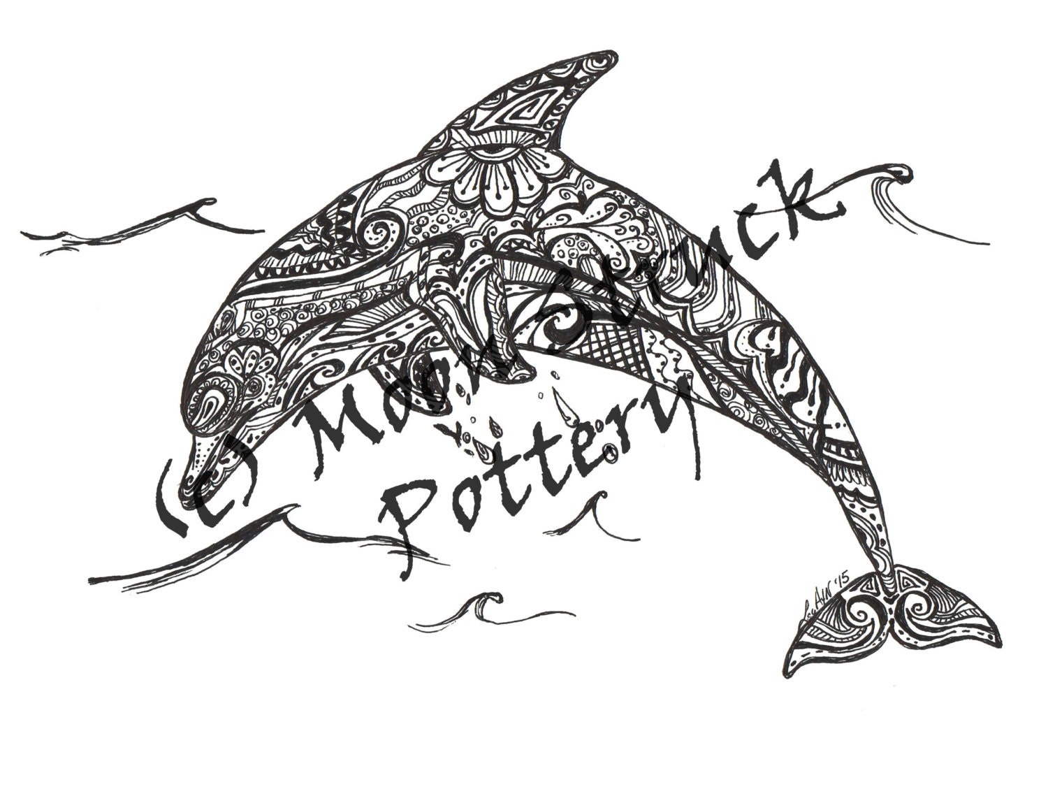 Download Animal Coloring Page Dolphin Coloring Page Adult Coloring