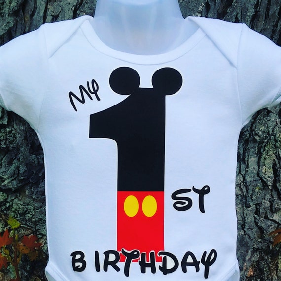 My First Birthday Mickey Mouse T Shirt