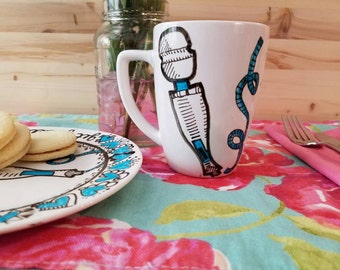 Magic Wand Mug/ Vibrator Teacup/ Masturbation Coffee Cup/ Hand Painted Mug/ Adult Coffee Mug/ Fuck Tea Cup/ Adult Teacup/ Dirty Dishes