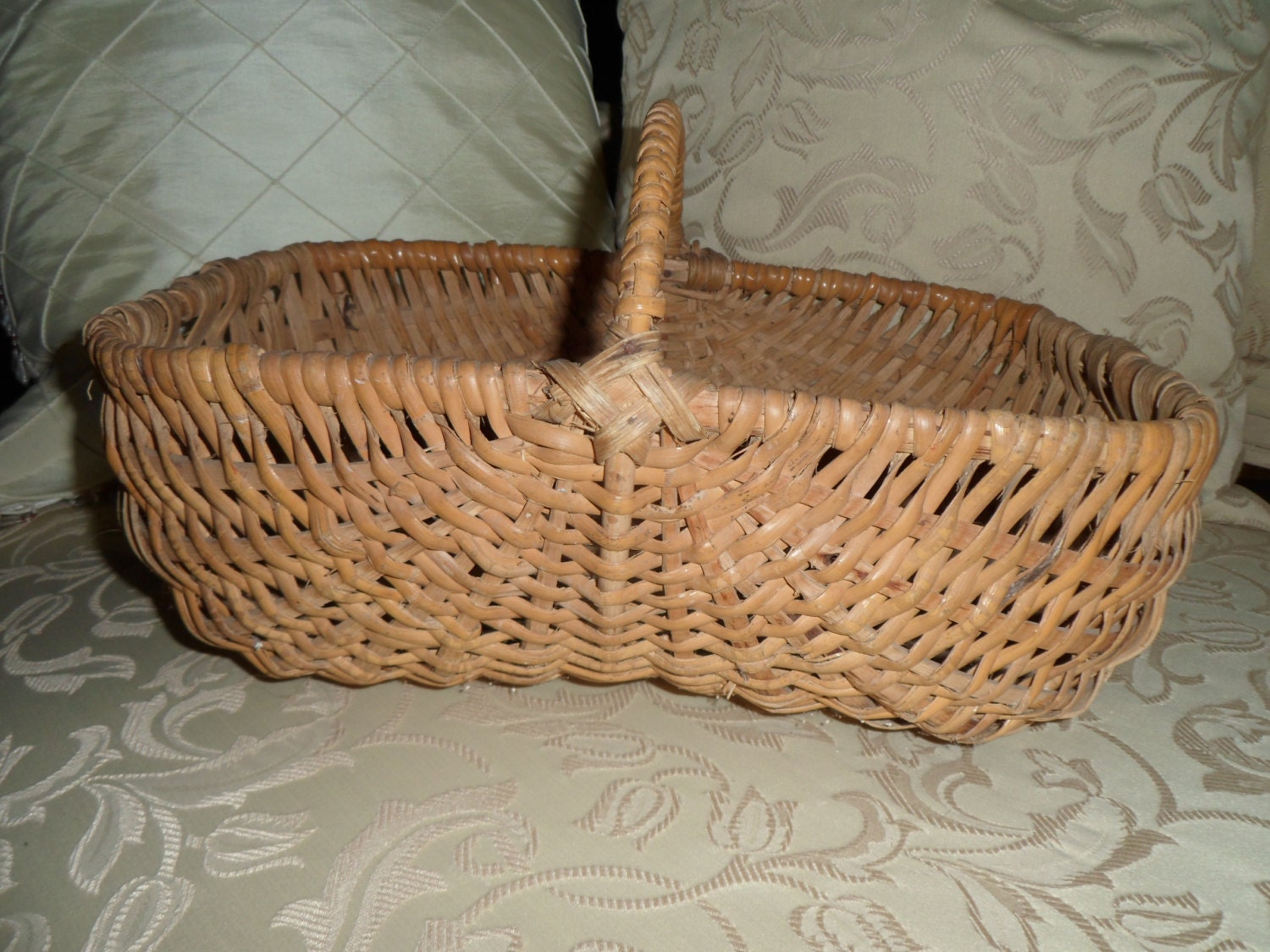 Wicker Basket Flower Basket Garden Trug by VintageFrenchStore