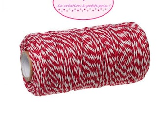 100 m spool string Style Baker's Twine red & white