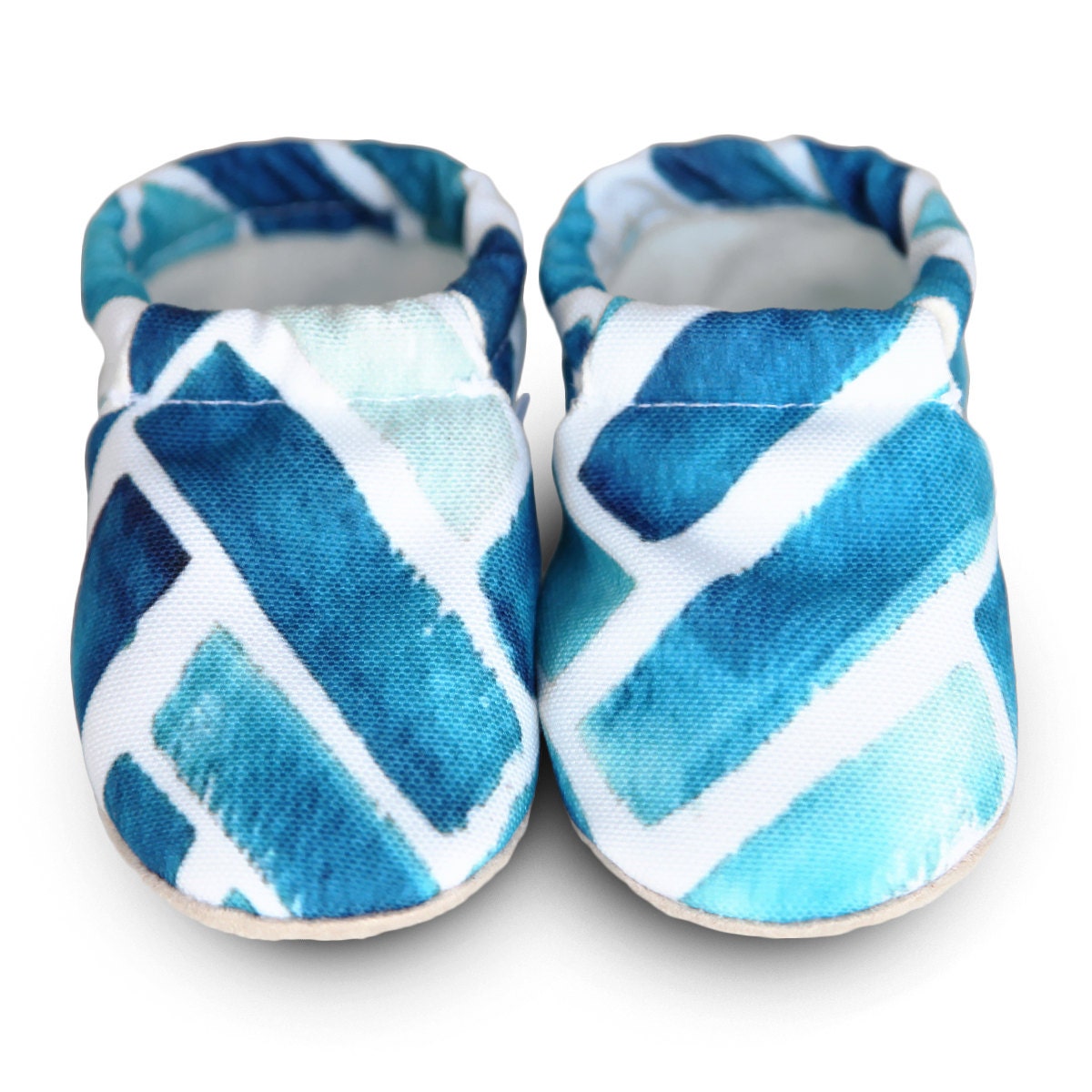 BLUE WATERCOLOR baby shoes AZULA organic baby shoes blue
