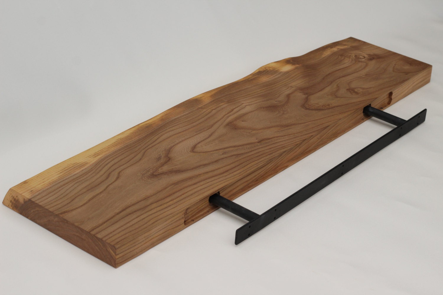 Live edge Siberian Elm floating shelf wood slab by TreeCycleNW