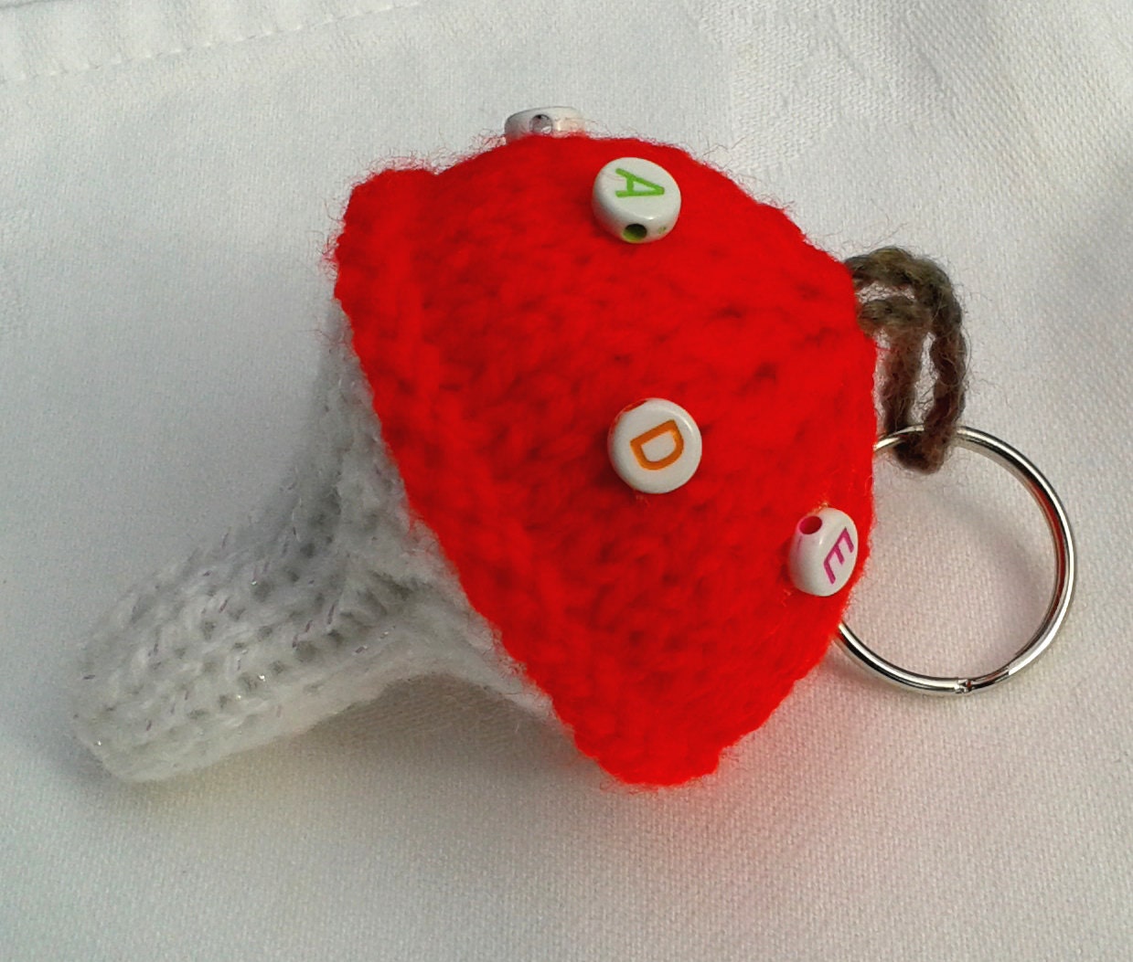 Mushroom Keychain Knitting Pattern Toadstool by NewForestKnits