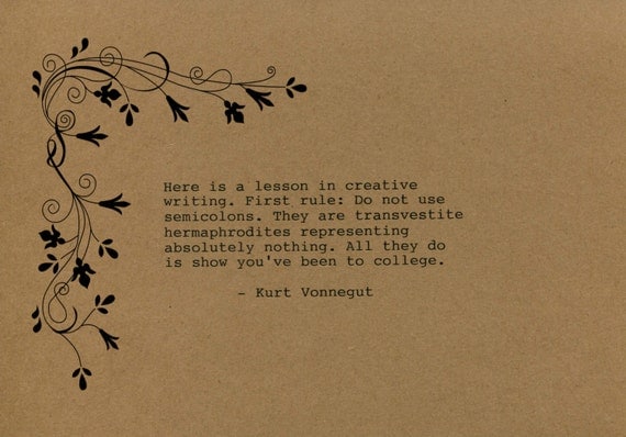 here is a lesson in creative writing by kurt vonnegut