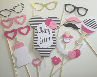 Kate Spade Baby Shower Props /Black and White Centerpiece/ Floral Props