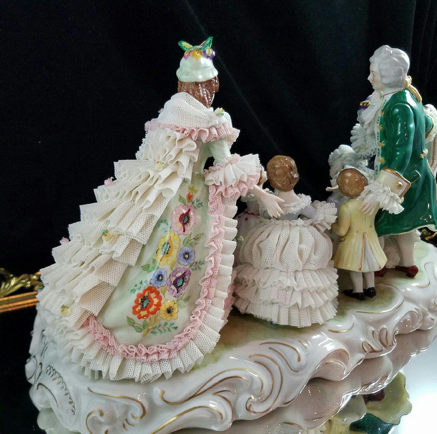 Irish Dresden Figurine Grandmothers Birthday Dresden Lace