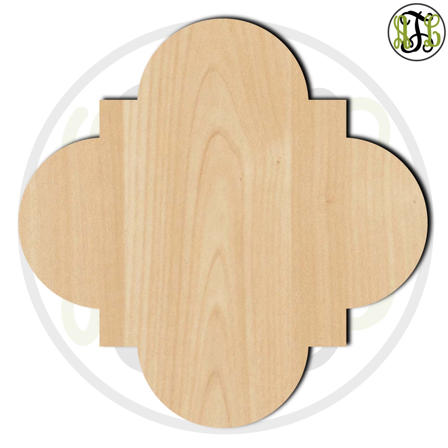 Plaque Quatrefoil 40046 Cutout, unfinished, wood cutout, wood craft