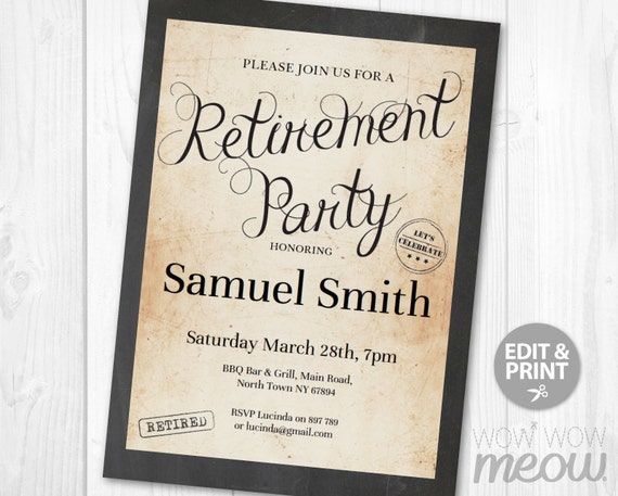 Retirement Party Invitations Flyer Templates 6