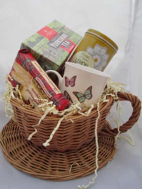Tea and biscuits gift set tea break hamper by MagicalNightLights