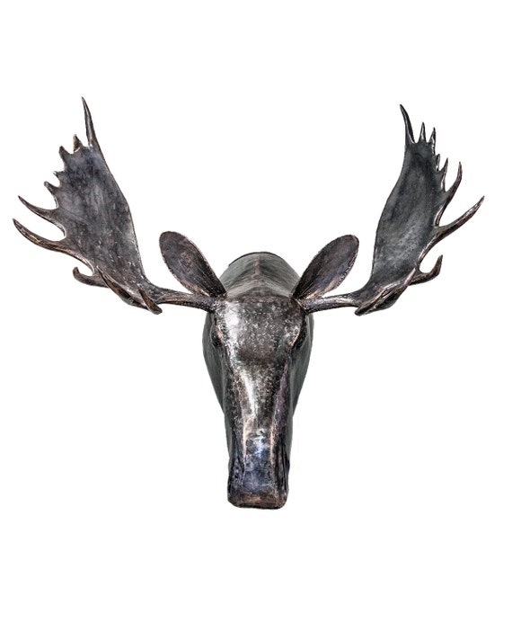Moose Head Metal Sculpture