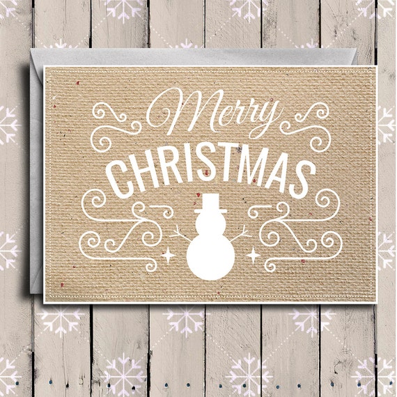 Rustic Merry Christmas greeting cardsPrintable holiday by Kwitnie