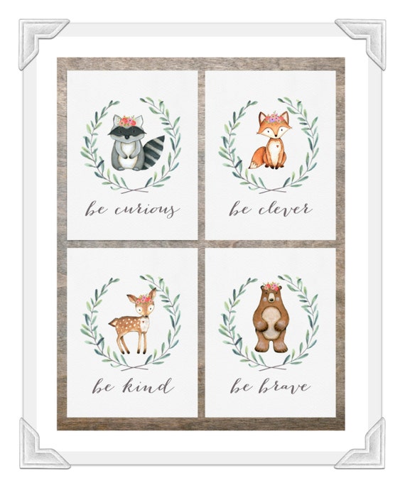 Woodland Nursery Prints Baby Girl Woodland Nursery Be