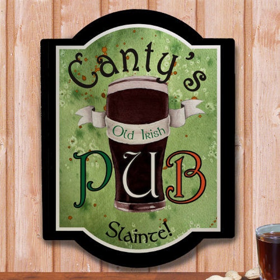 Items similar to Old Irish Pub Wall Sign, Personalized Old Irish Pub Wall Sign, Irish Pub Sign ...