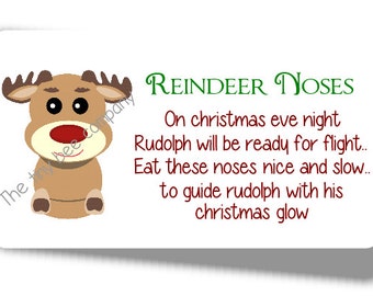 Items similar to Reindeer Noses DIY Printable/Downloadable Funny Gift ...