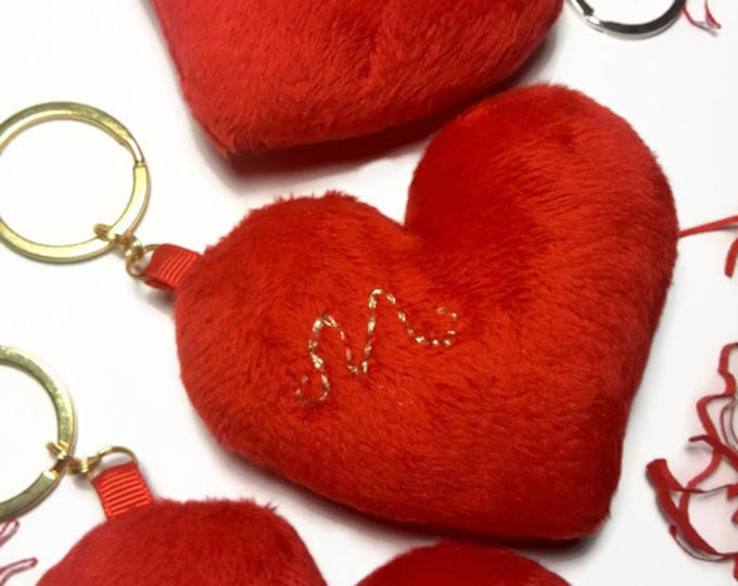 Personalized gift Keychain Mom Heart plush Gift for her Spring gifts Original gifts Personalized Accessories Monogram keychain Heart decor