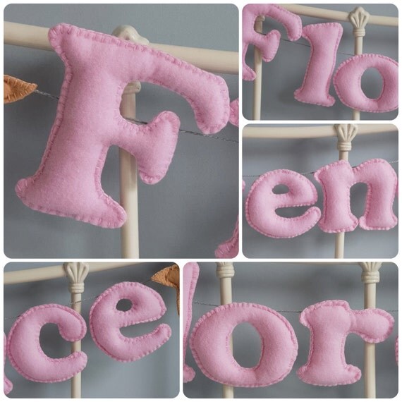 Name garland large felt name garland felt letters stars