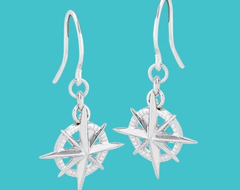 Compass Rose Earrings - Sterling Silver