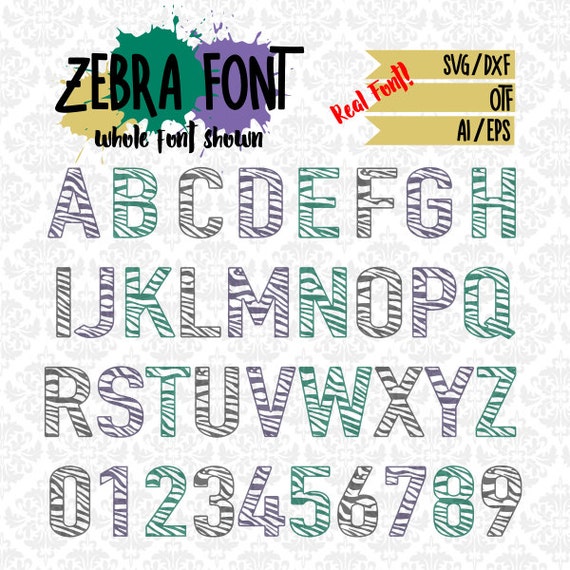 Zebra Print Craft Friendly Font Zebratastic OTF SVG DXF Ai Eps