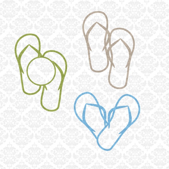 Download Flip Flop flipflops Heart Chevron Monogram SVG STUDIO Ai EPS