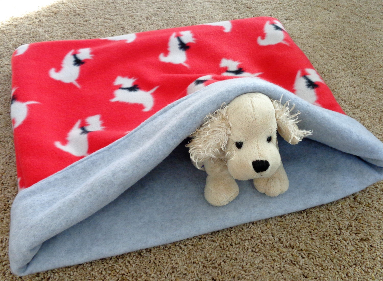 Snuggle Sack Pet Burrow Bed Cuddle Sleeping Bag Terrier by PawPets