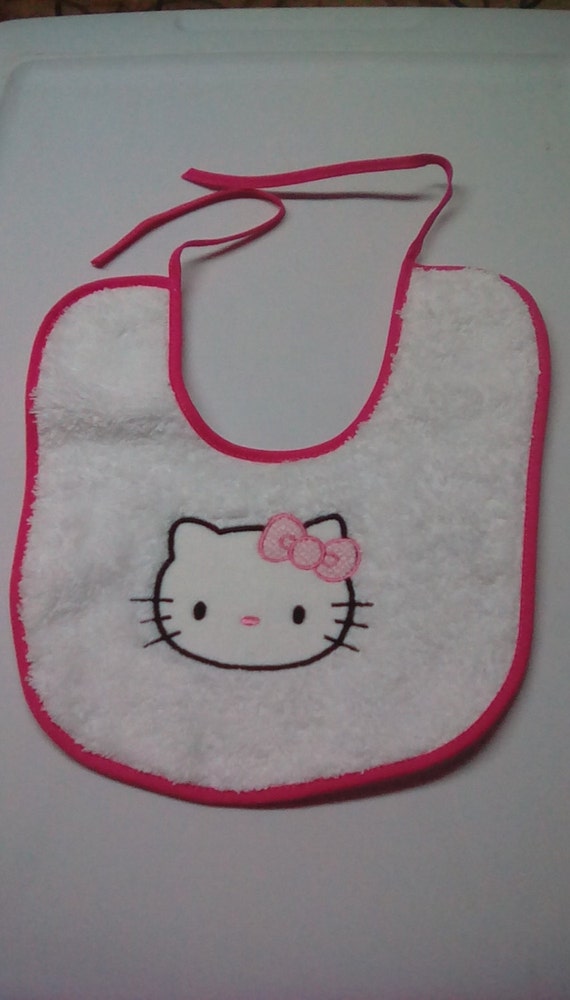 Items similar to Hello kitty Baby bib , embroidered on Etsy
