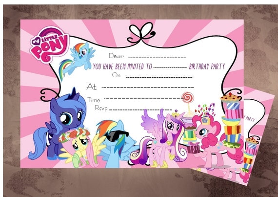 My Little Pony Blank Invitations 5