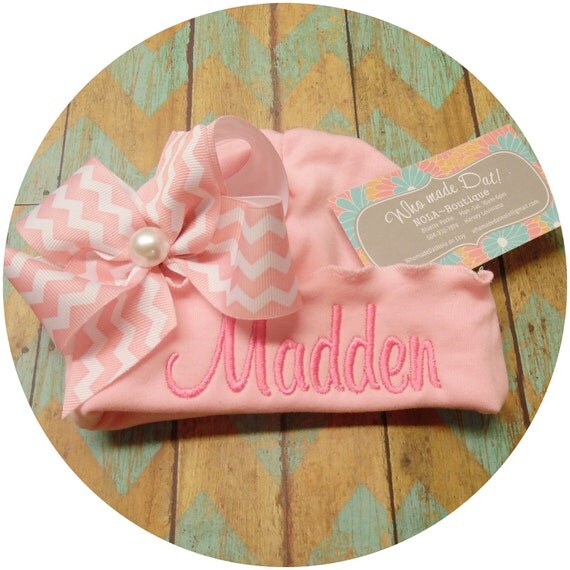 Personalized Baby Girl Newborn Embroidery Beanie Name