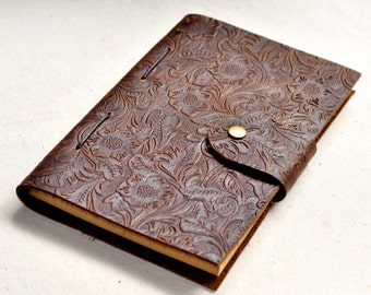Personalized leather notebook Leather journal book gifts for him gift for her unique gift ideas,graduation gift,handmade book(free stamp)