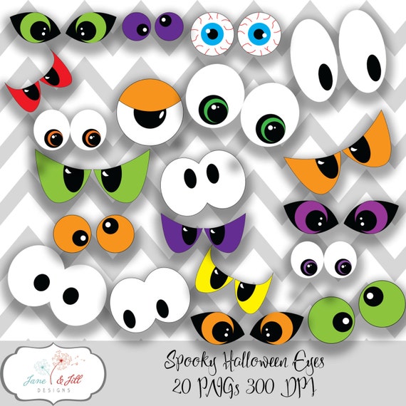 Download Spooky Halloween Eyes Clip art 20 PNGs 300 dpi INSTANT