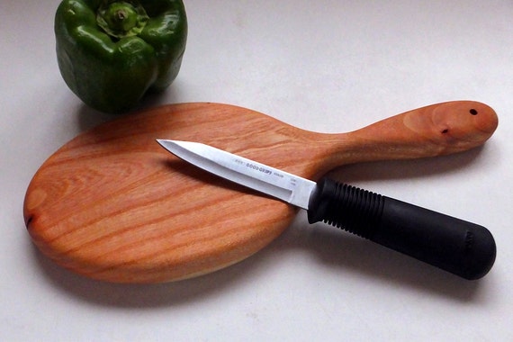 Handmade AllNatural small Wood cutting board with handle