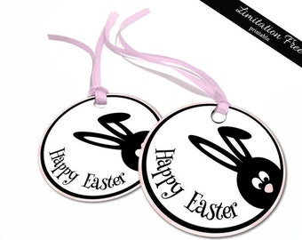 Easter bunny gift tags, Printable Easter tags, Easter printable gift tags