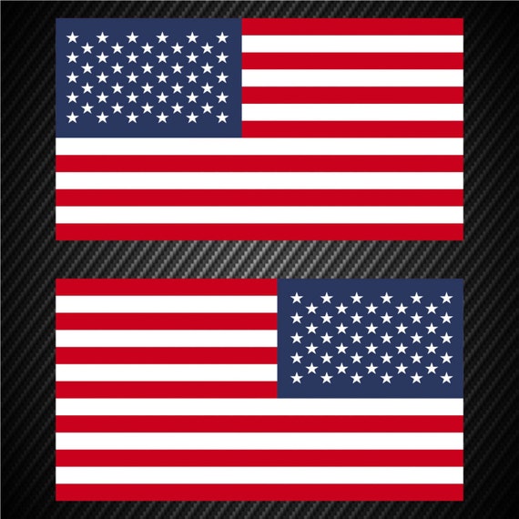 United States Of America American Flags Reversed Decals